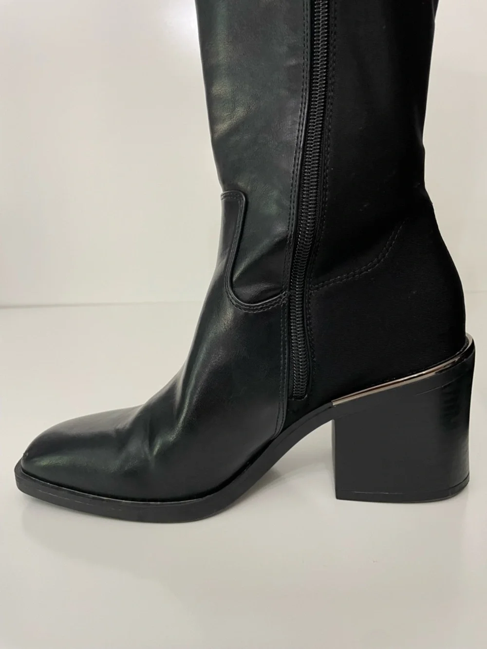 Kelly & Katie Chana 5050 Black Knee High Square Toe Boots Womens 8 Funeral Night